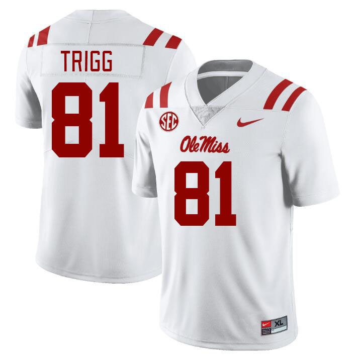 Men #81 Michael Trigg Ole Miss Rebels College Football Jerseyes Stitched Sale-White